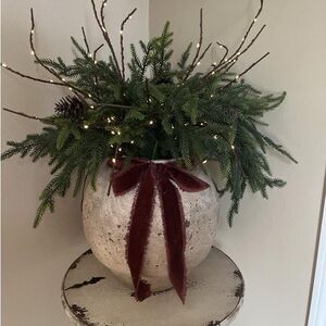 Beige & Brown Textured Ceramic Vase